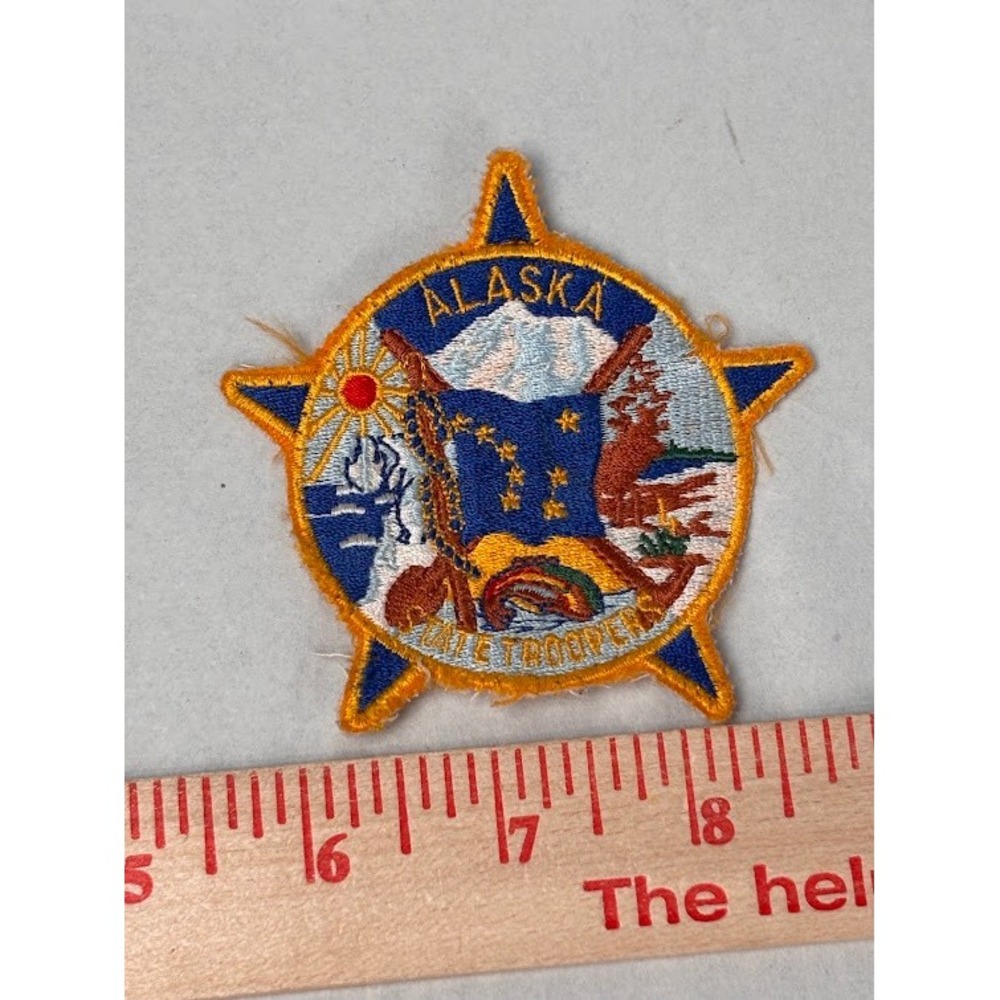 Vintage Alaska State Troopers Embroidered Star Patch Law Enforcement Insignia